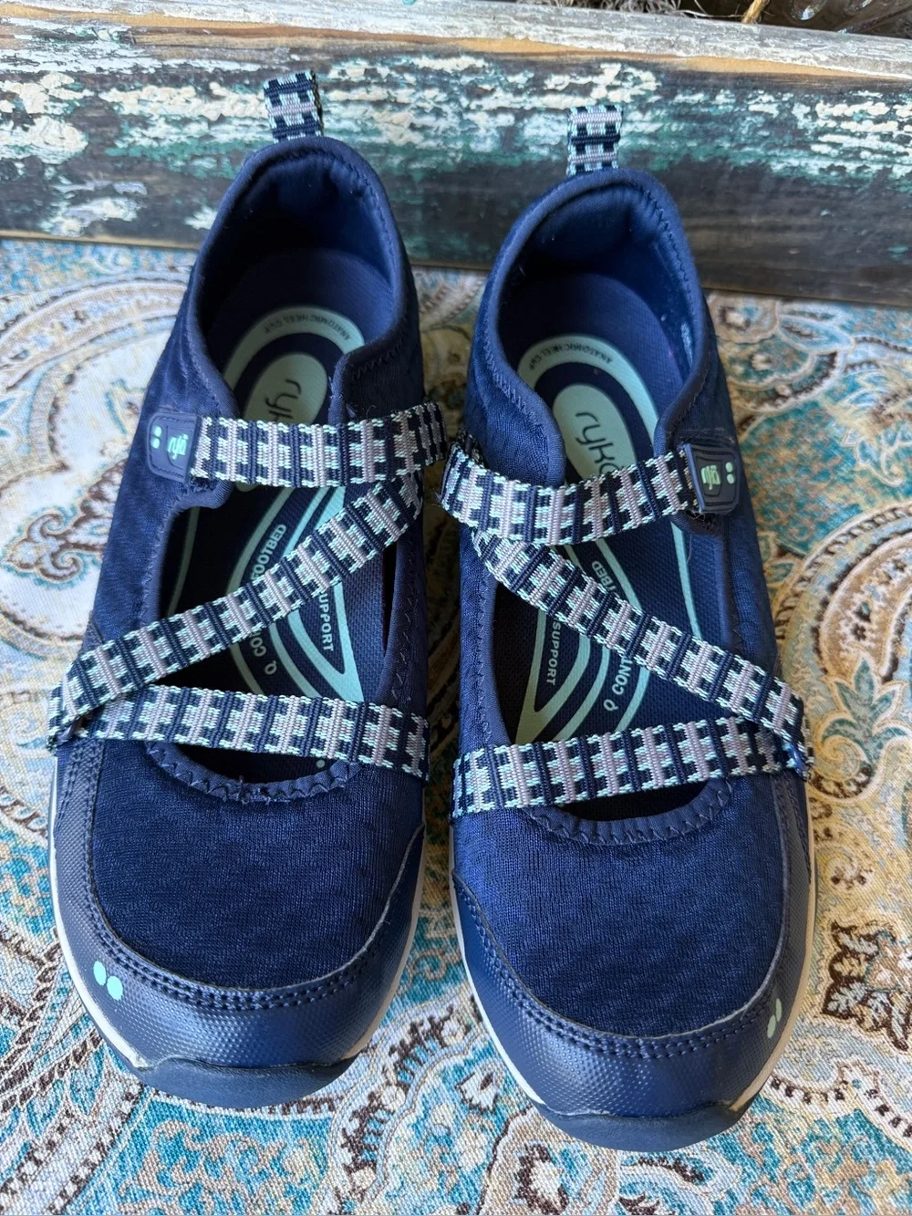 Ryka Kailee Mary Jane Walking Shoes Navy Comfort Arch Support Women’s 9.5M